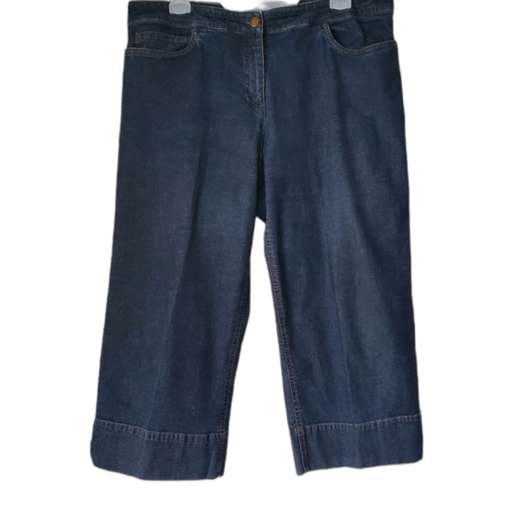Eileen Fisher Pants - Eileen Fisher wide leg cropped denim pants Size L